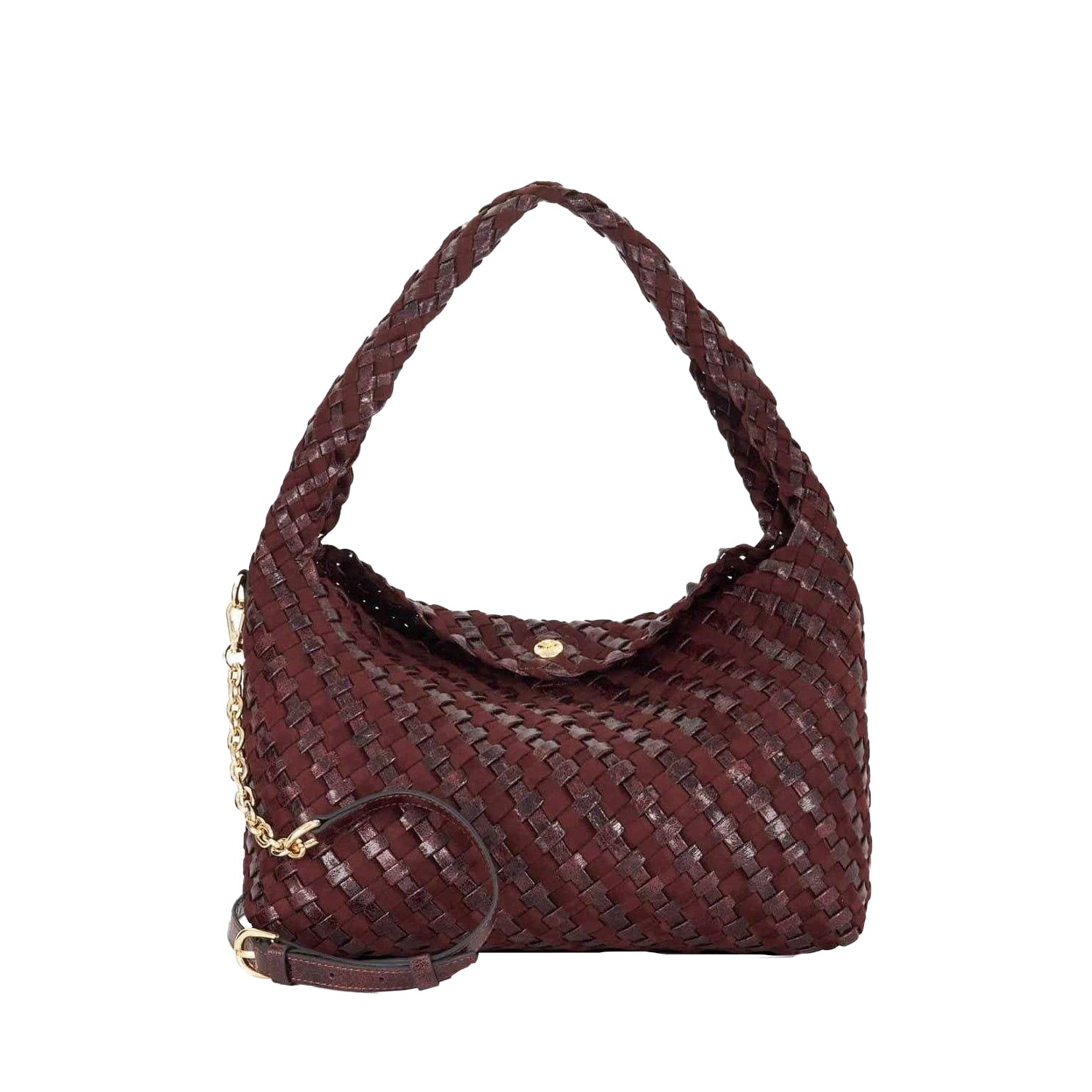 Aubergine - Front - Dune London Basket Weave Hobo Bag