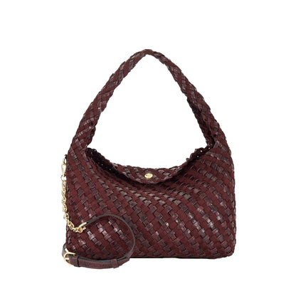 Aubergine - Front - Dune London Basket Weave Hobo Bag