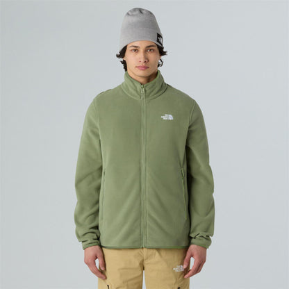 Green - Side - The North Face Mens Glacier Fleece Jacket