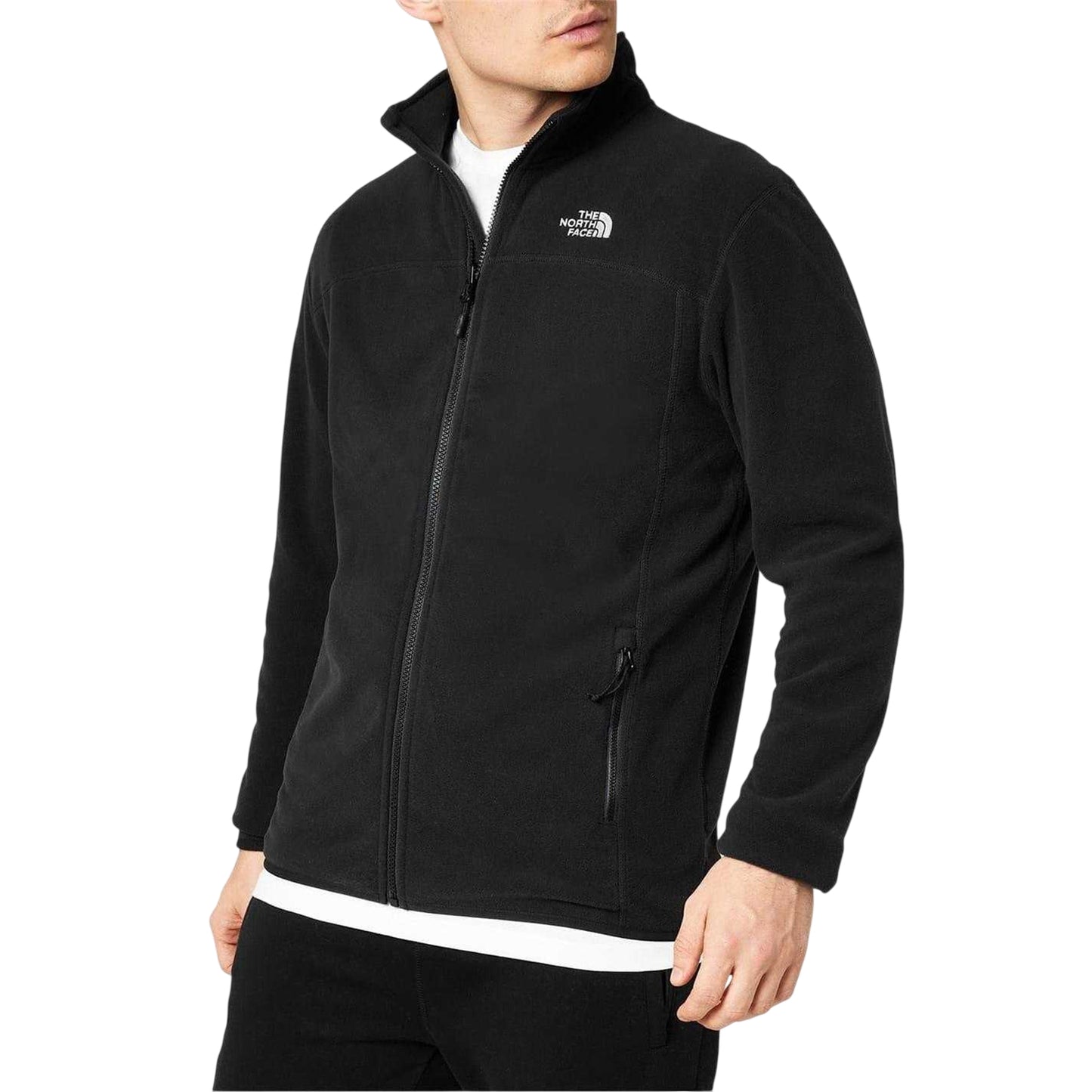 Black - Side - The North Face Mens Glacier Fleece Jacket
