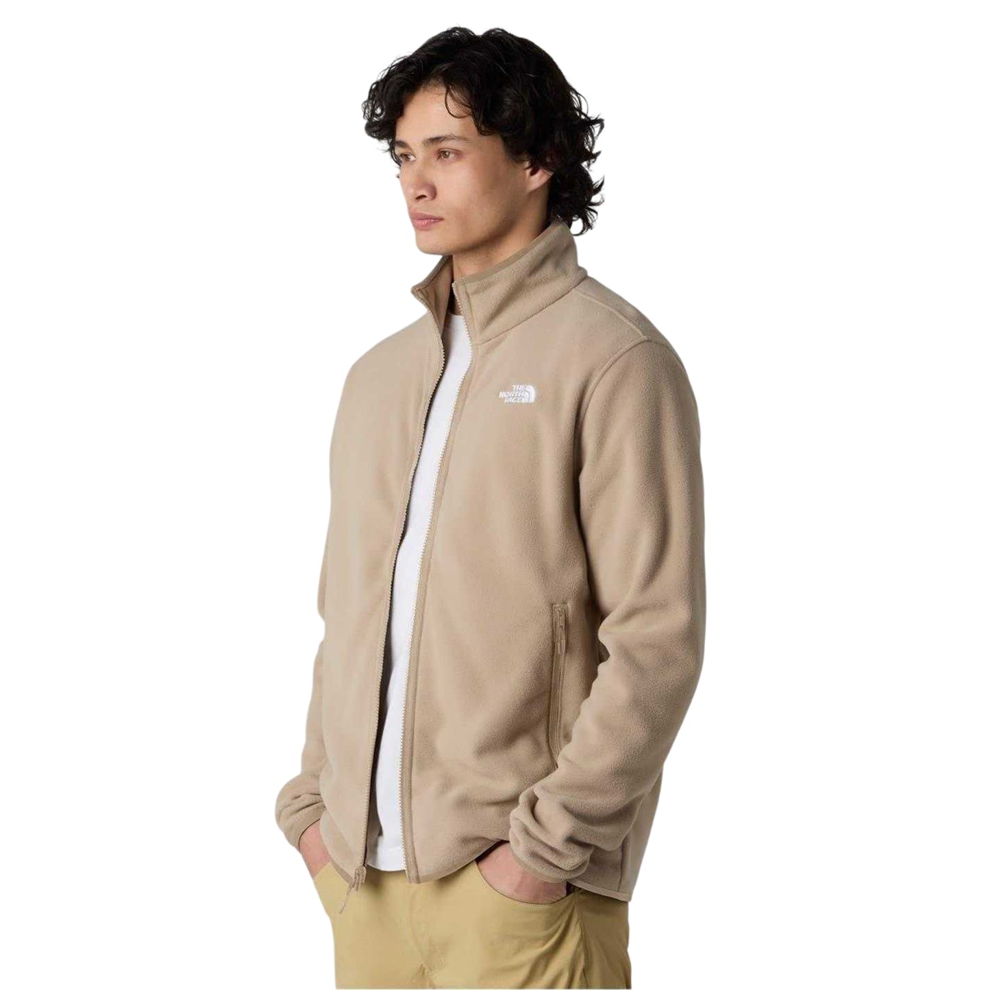 Mushroom - Front - The North Face Mens Glacier Fleece Jacket
