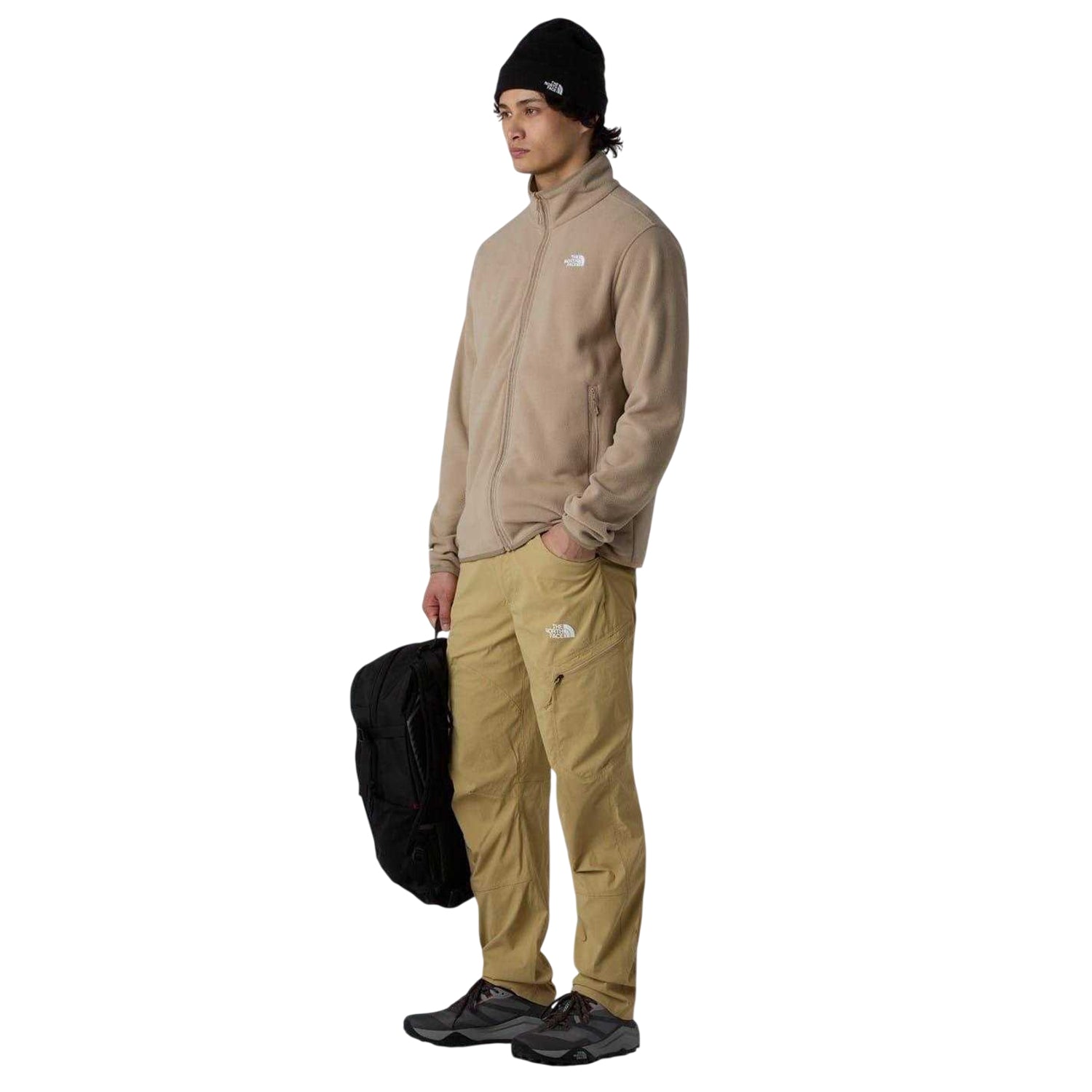 Mushroom - Back - The North Face Mens Glacier Fleece Jacket