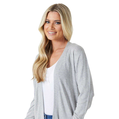 Grey - Back - Be You Womens-Ladies Edge To Edge Cardigan
