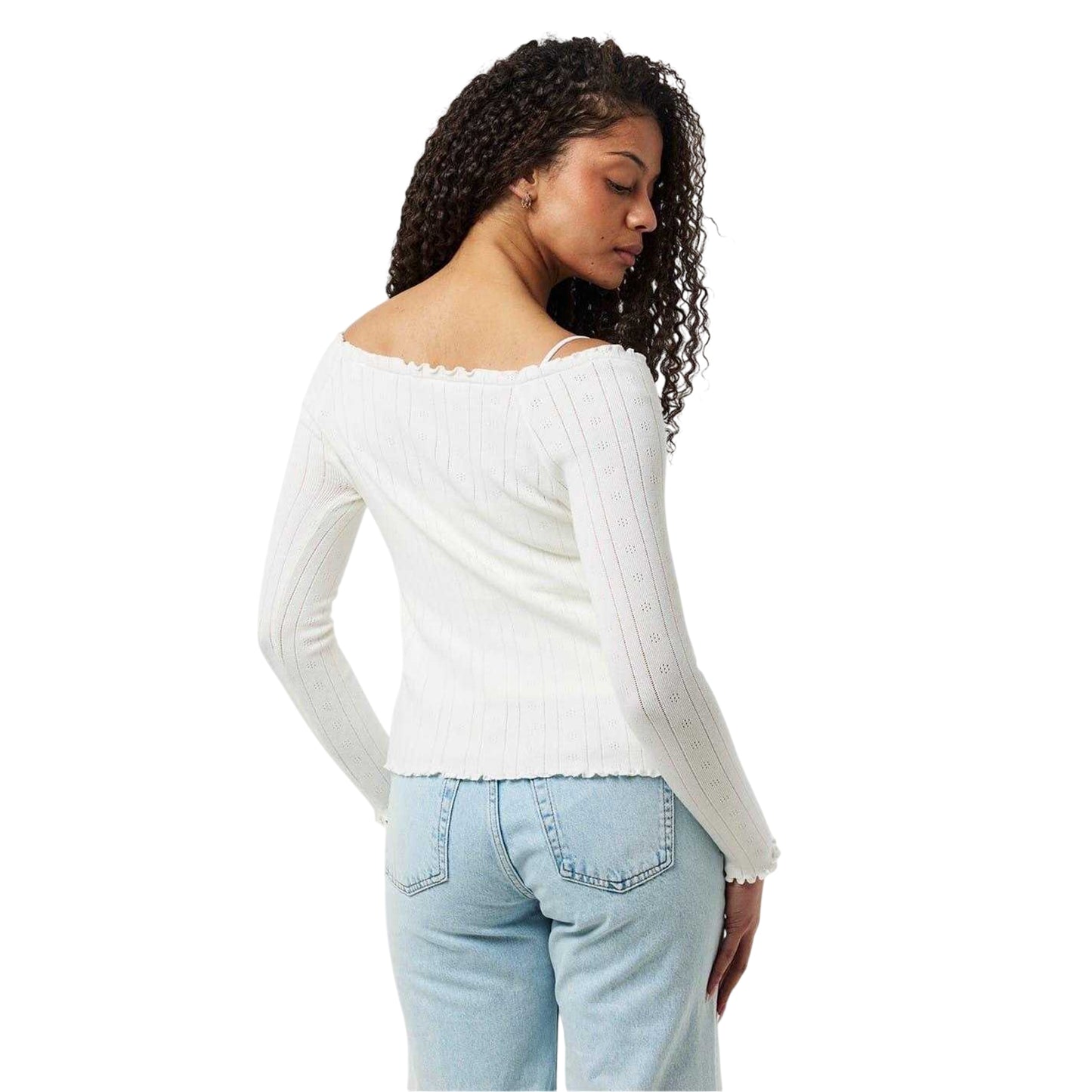 Vintage White - Back - Jack Wills Womens-Ladies Viscose Open Front Long-Sleeved Cardigan