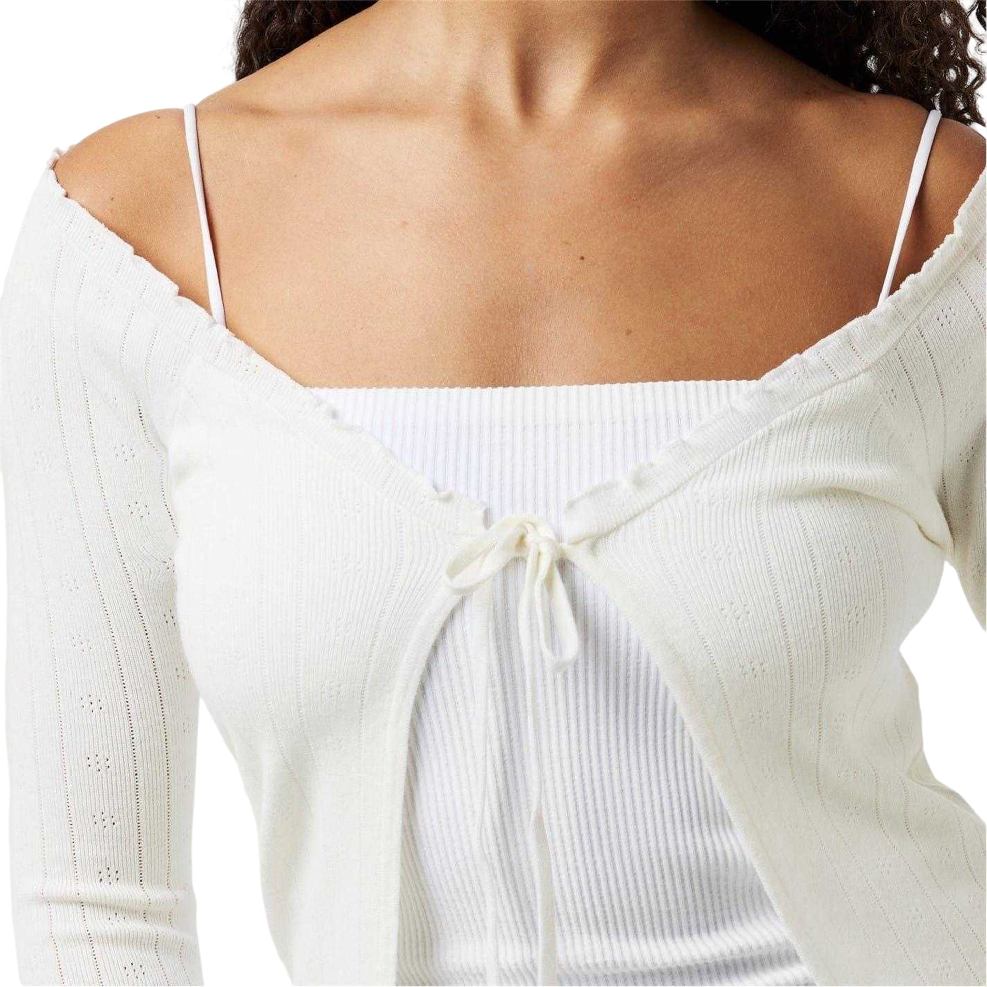 Vintage White - Side - Jack Wills Womens-Ladies Viscose Open Front Long-Sleeved Cardigan