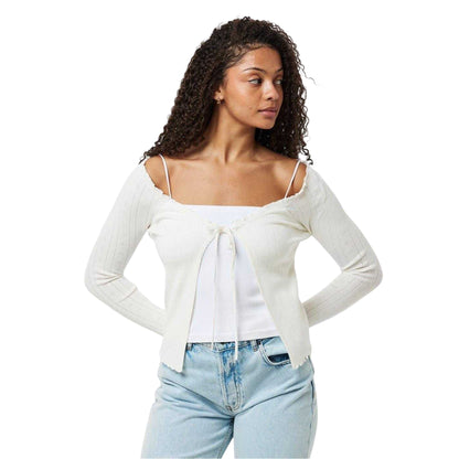 Vintage White - Lifestyle - Jack Wills Womens-Ladies Viscose Open Front Long-Sleeved Cardigan