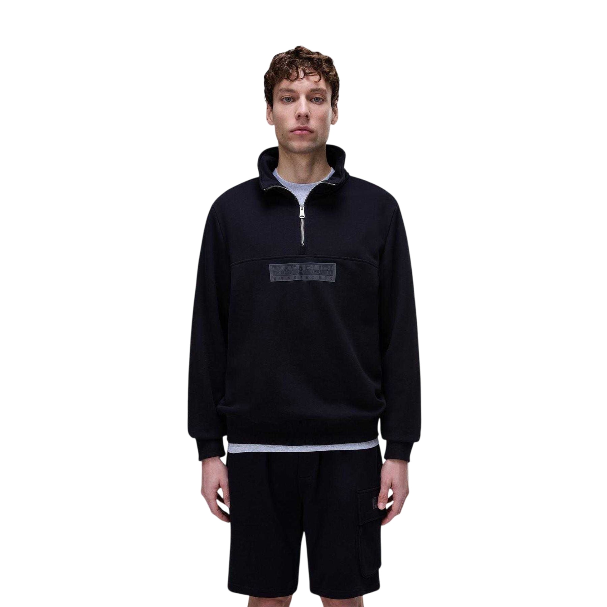 Black - Side - Napapijri Mens Box Logo Sweatshirt