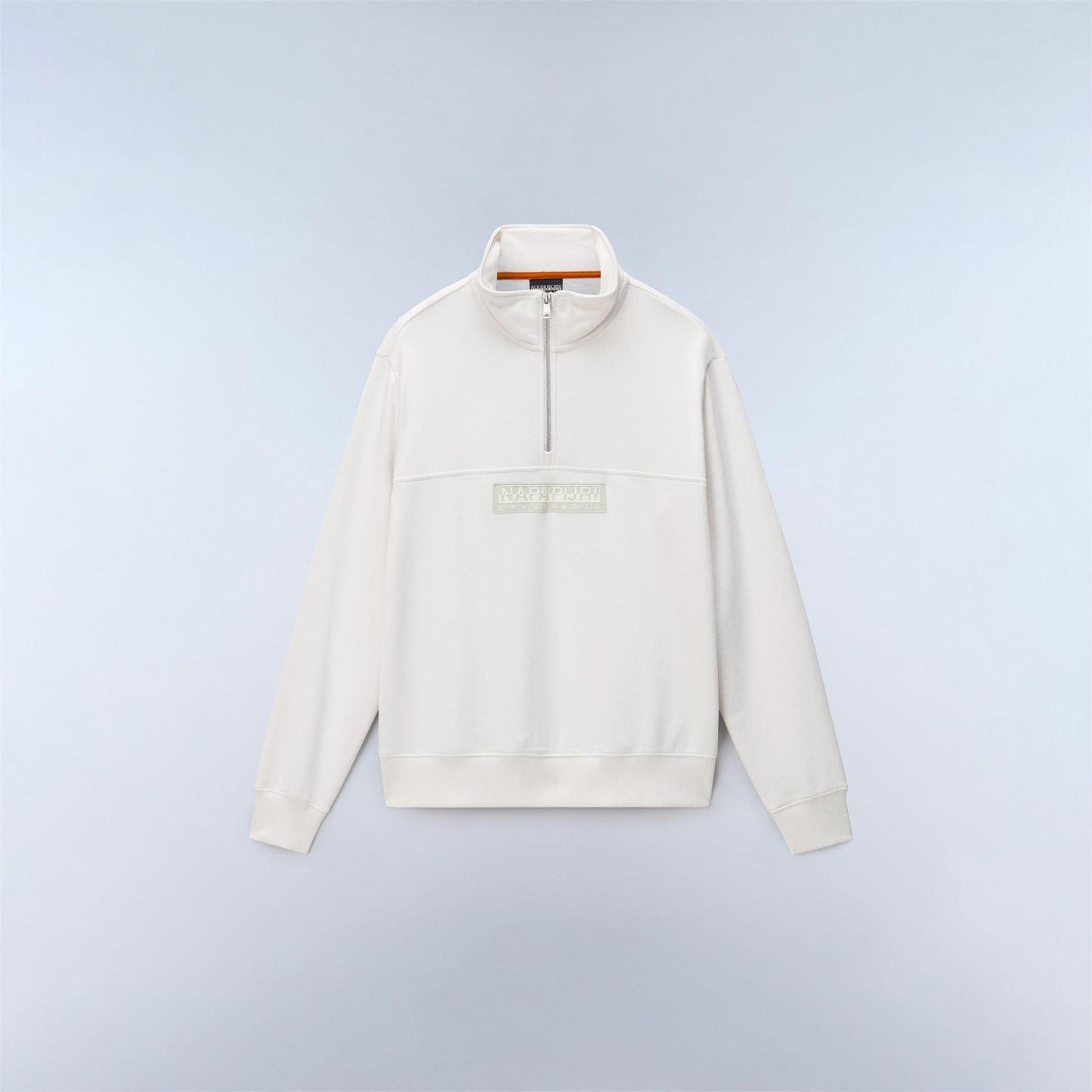 White - Front - Napapijri Mens Box Logo Sweatshirt