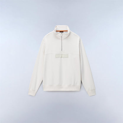 White - Front - Napapijri Mens Box Logo Sweatshirt