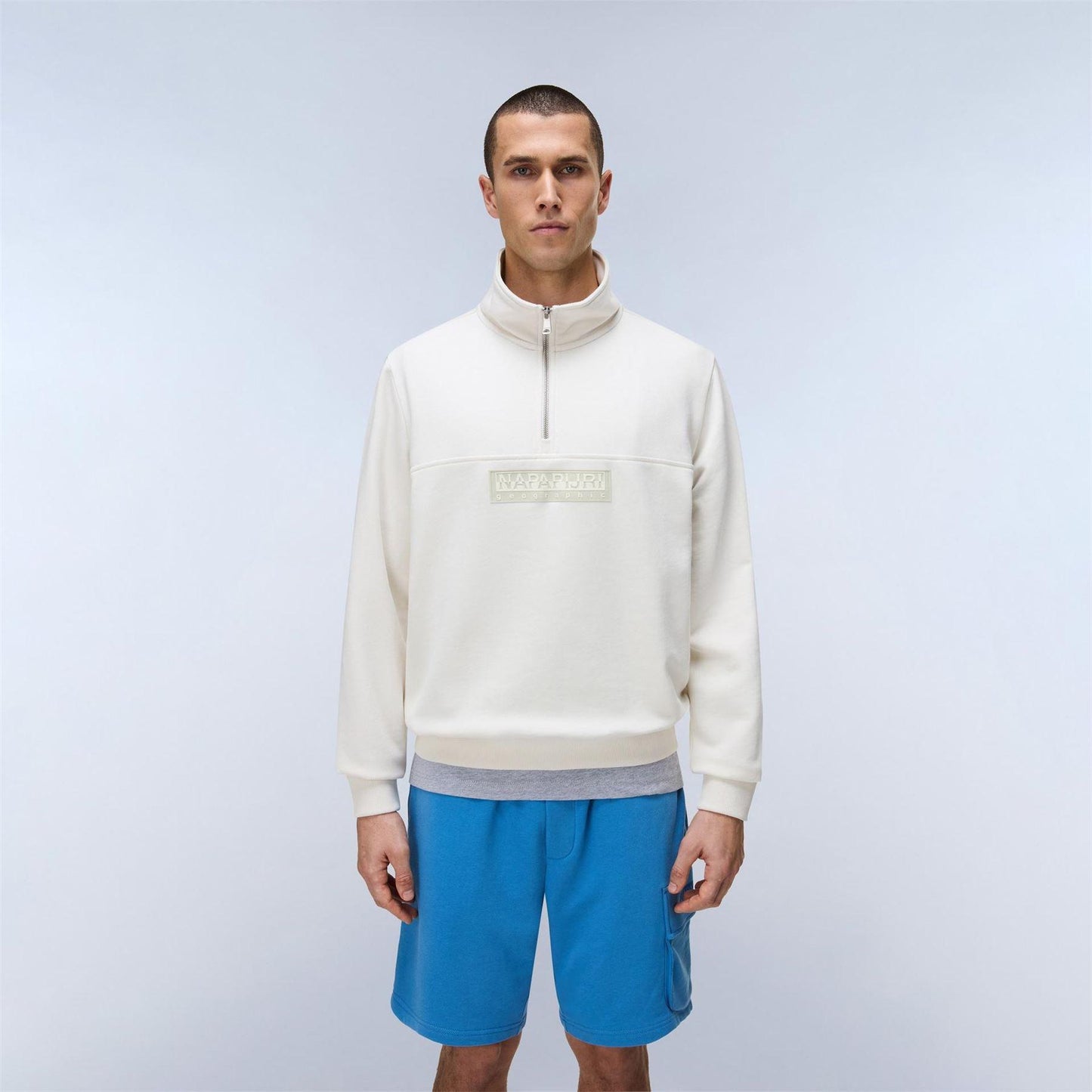 White - Side - Napapijri Mens Box Logo Sweatshirt