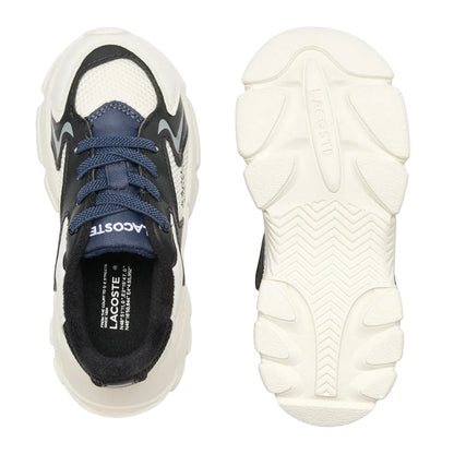 Off White - Pack Shot - Lacoste Childrens-Kids L003 Neo Trainers