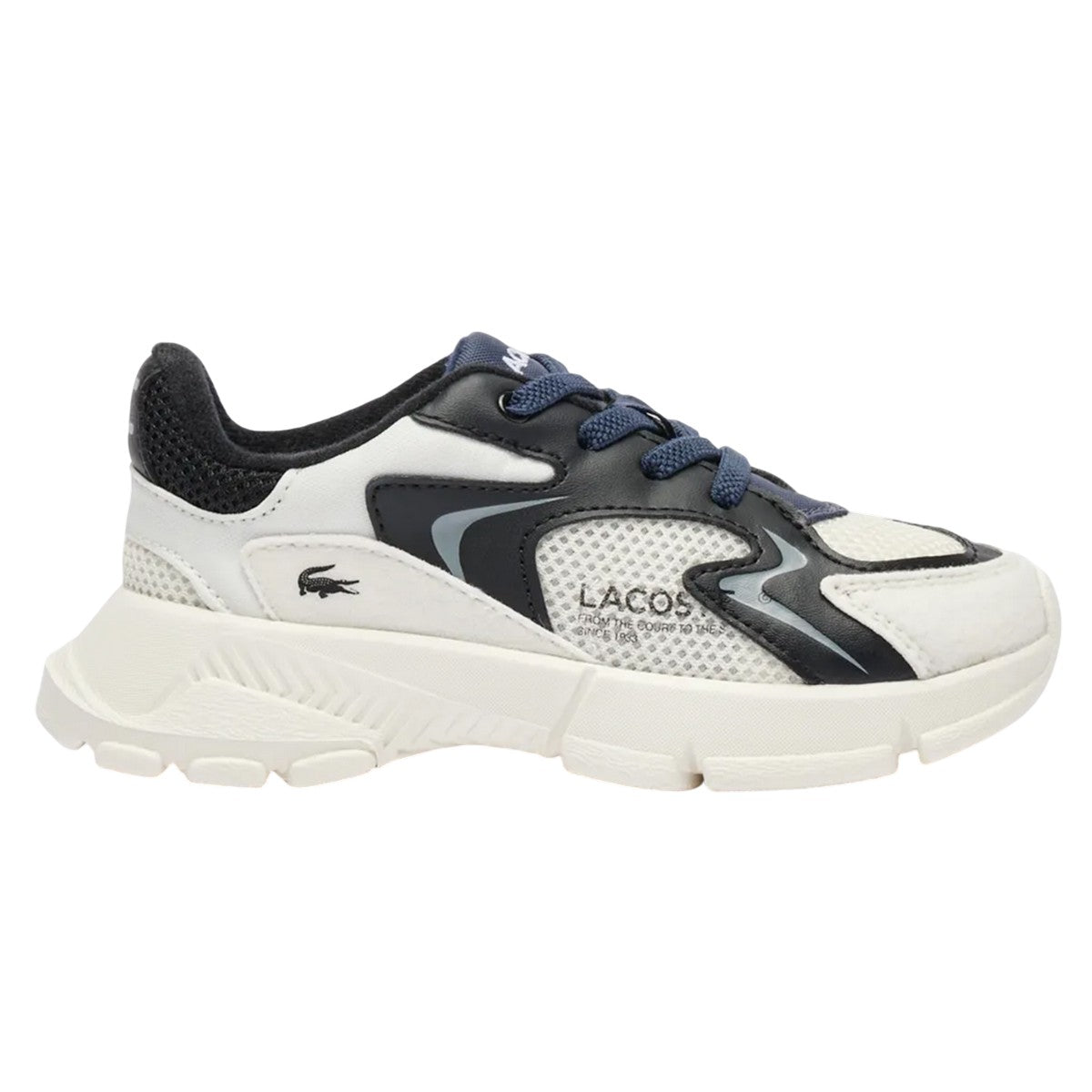 Off White - Side - Lacoste Childrens-Kids L003 Neo Trainers