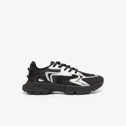 Black Silver - Front - Lacoste Childrens-Kids L003 Neo Trainers