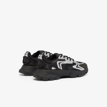 Black Silver - Side - Lacoste Childrens-Kids L003 Neo Trainers