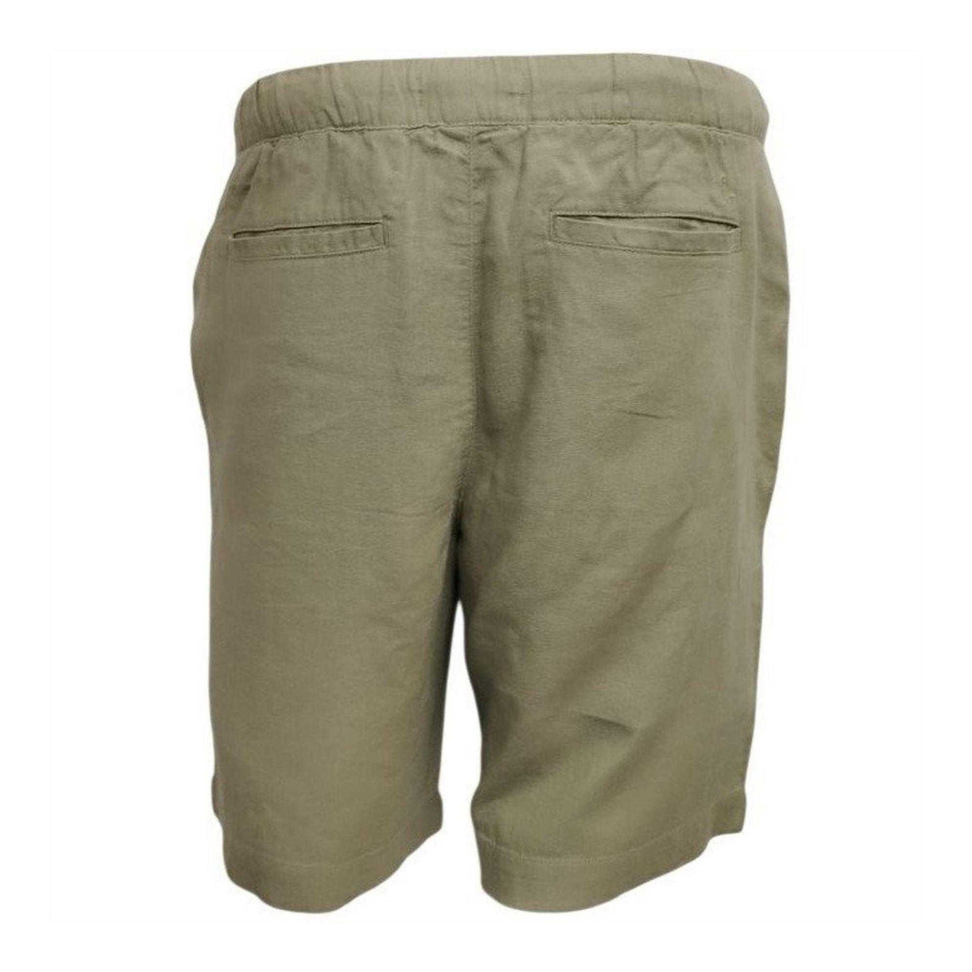 Light Khaki - Back - Jack Wills Mens Linen Blend Lightweight Shorts