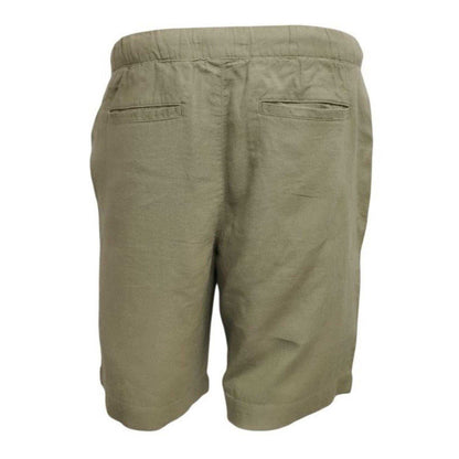 Light Khaki - Back - Jack Wills Mens Linen Blend Lightweight Shorts