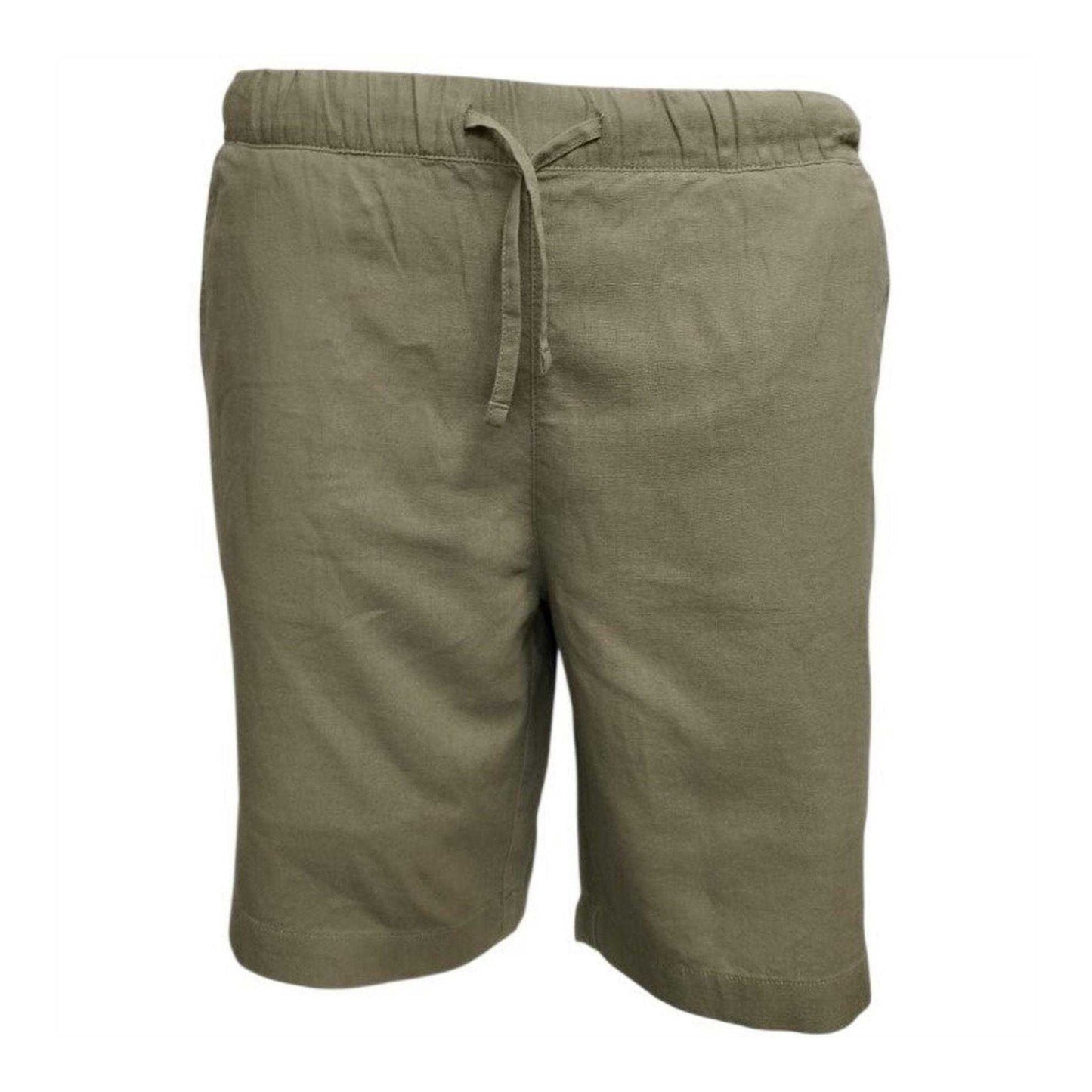 Light Khaki - Front - Jack Wills Mens Linen Blend Lightweight Shorts