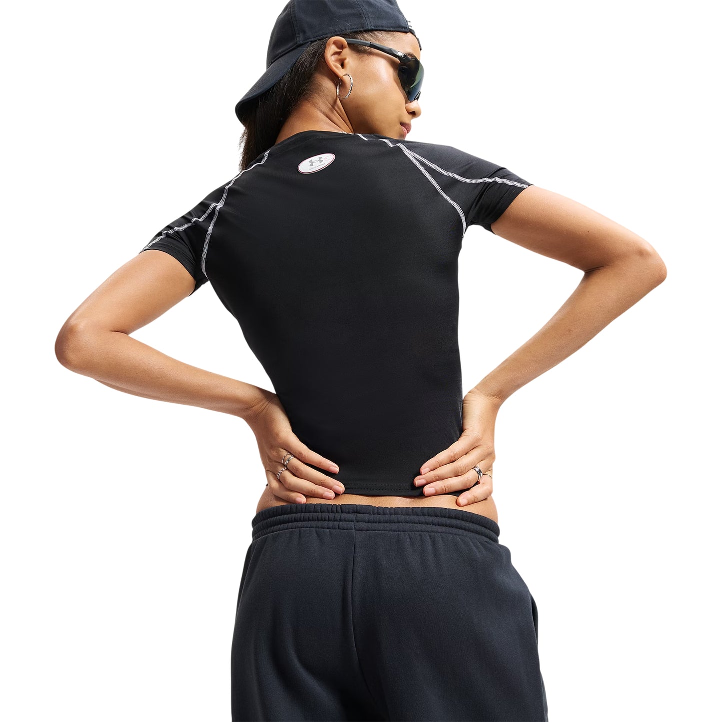 Black - Back - Under Armour Womens-Ladies Elite HeatGear Performance Top