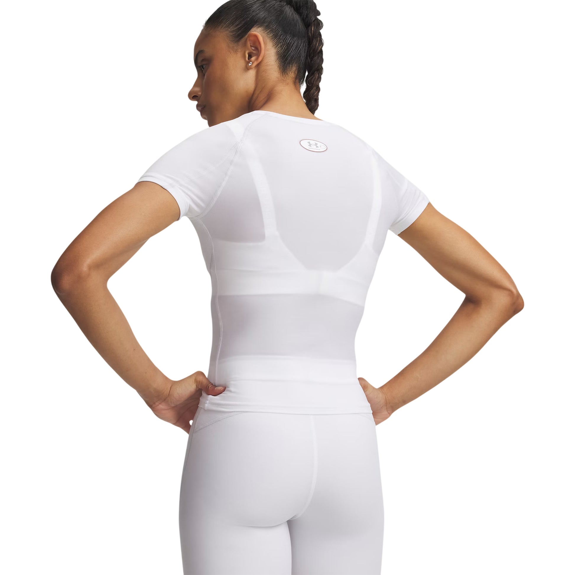 White - Back - Under Armour Womens-Ladies Elite HeatGear Performance Top