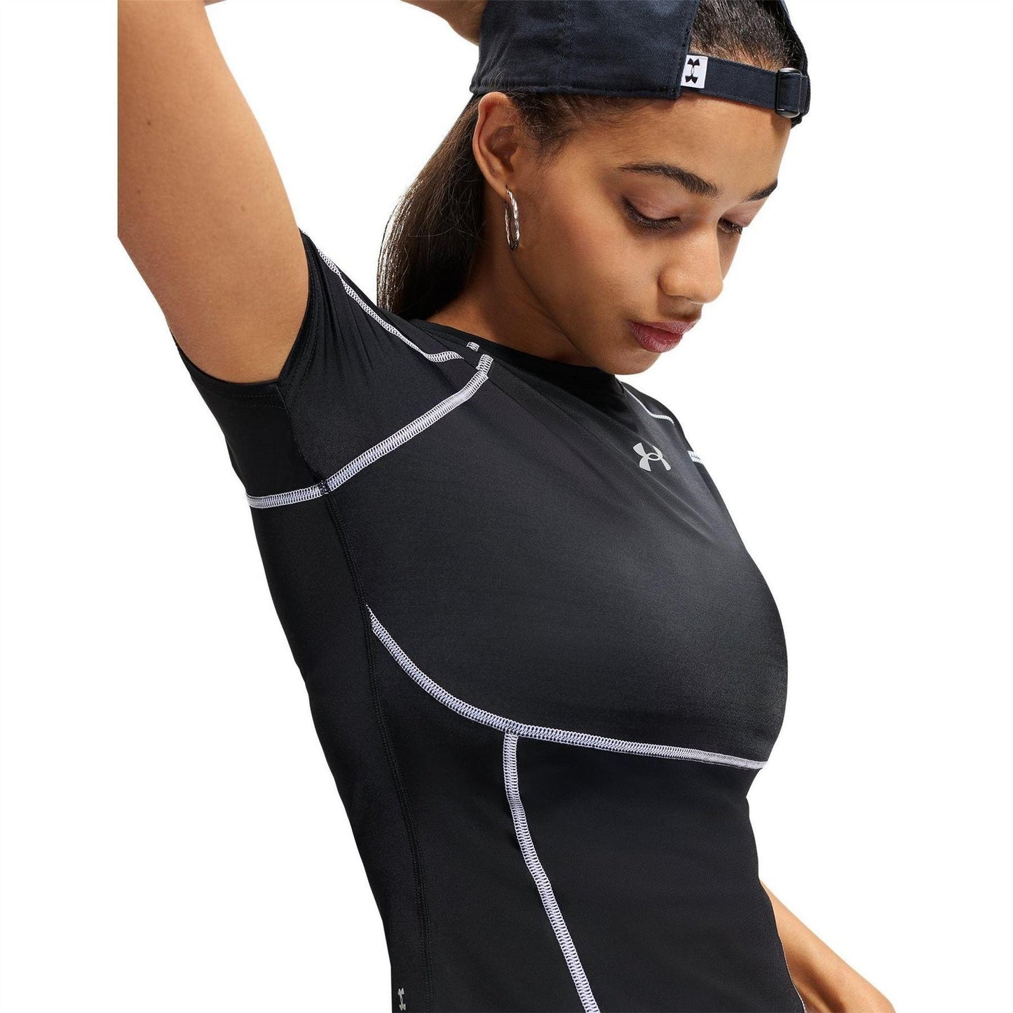 Black - Lifestyle - Under Armour Womens-Ladies Elite HeatGear Performance Top