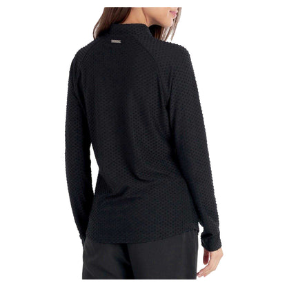 Black - Back - Calvin Klein Womens-Ladies Textured Regular Golf Sweatshirt