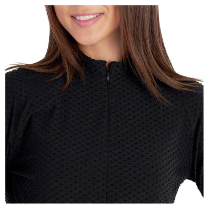 Black - Side - Calvin Klein Womens-Ladies Textured Regular Golf Sweatshirt