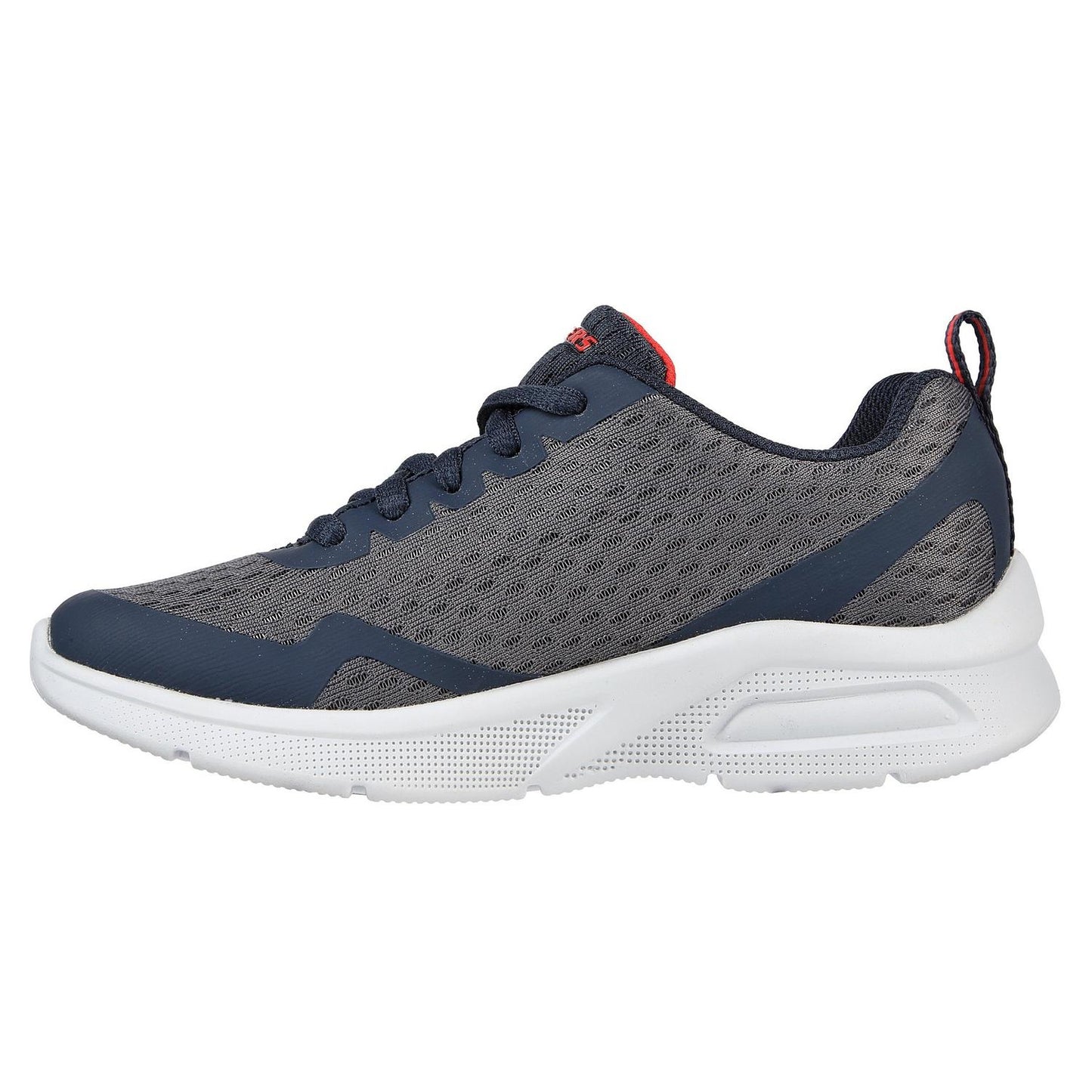 Grey-Red - Back - Skechers Childrens-Kids Microspec Max Trainers
