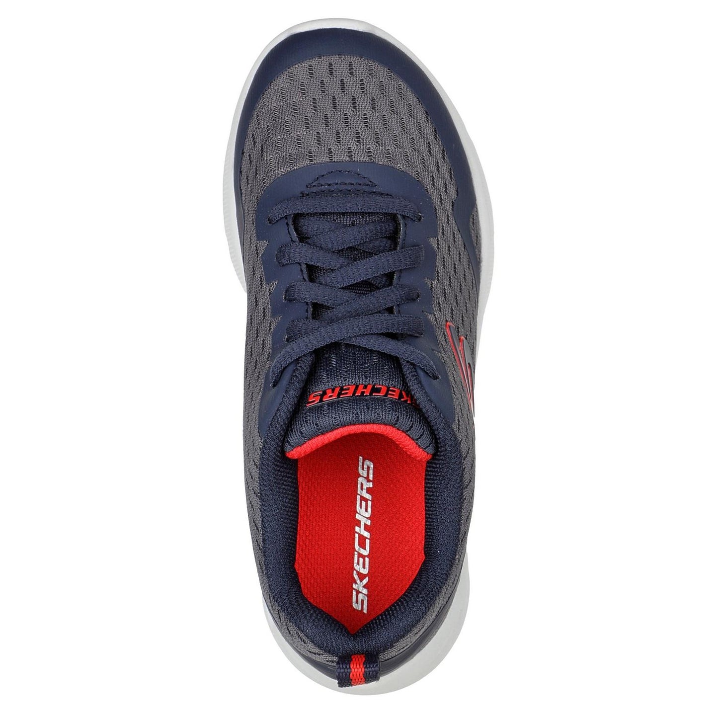 Grey-Red - Lifestyle - Skechers Childrens-Kids Microspec Max Trainers
