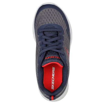 Grey-Red - Lifestyle - Skechers Childrens-Kids Microspec Max Trainers