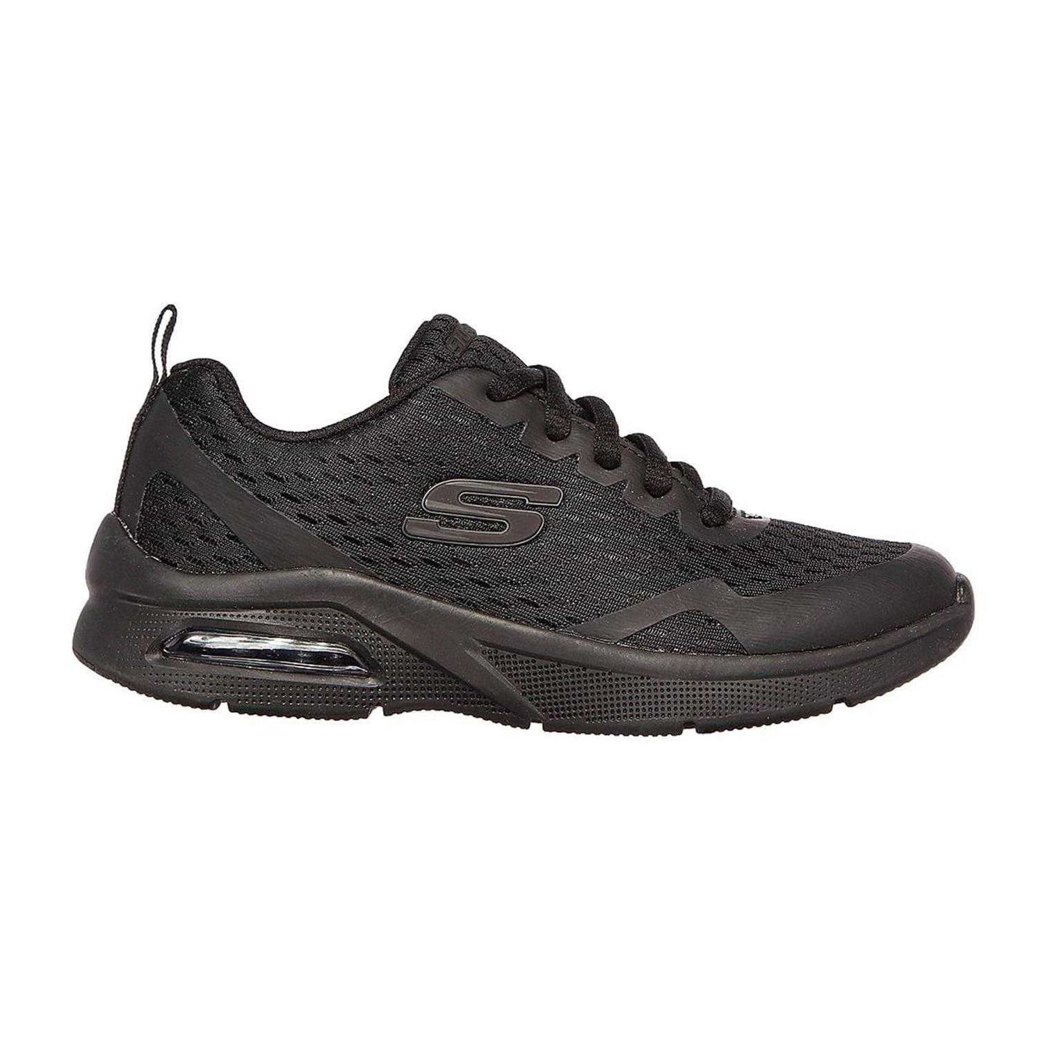 Triple Black - Side - Skechers Childrens-Kids Microspec Max Trainers