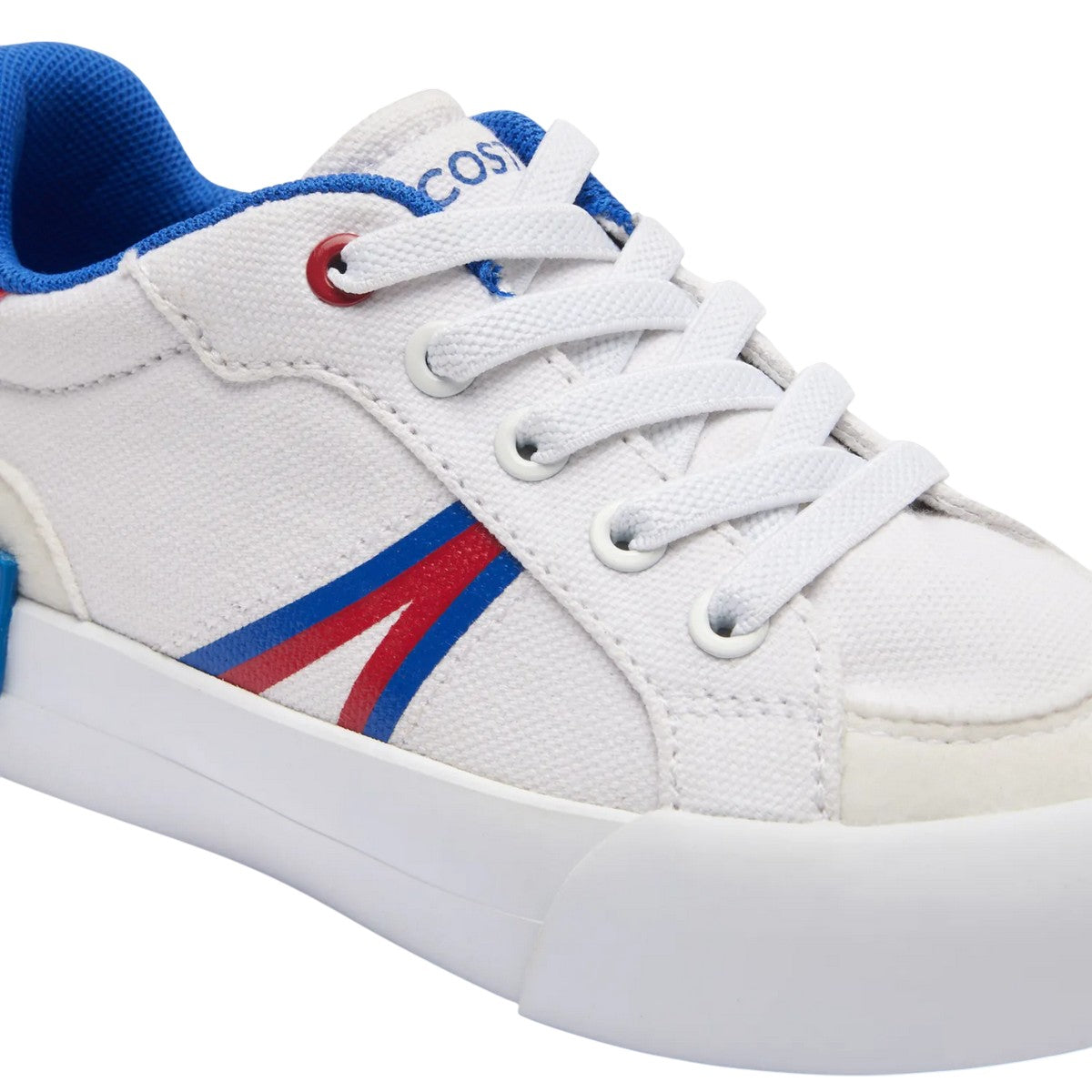 White-Red - Lifestyle - Lacoste Childrens-Kids L004 Trainers