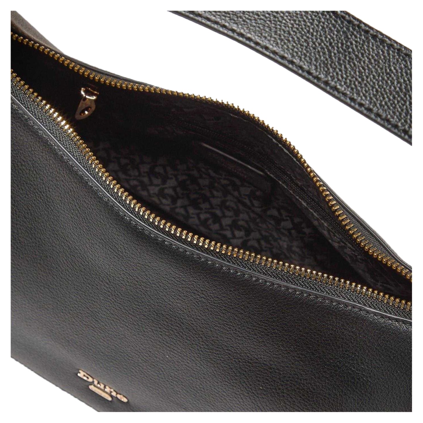 Black - Side - Dune London Delicately Leather Shoulder Bag
