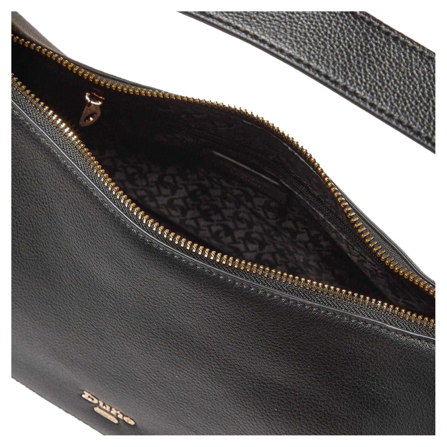 Black - Side - Dune London Delicately Leather Shoulder Bag