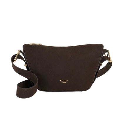 Dark Brown - Front - Dune London Delicately Leather Shoulder Bag