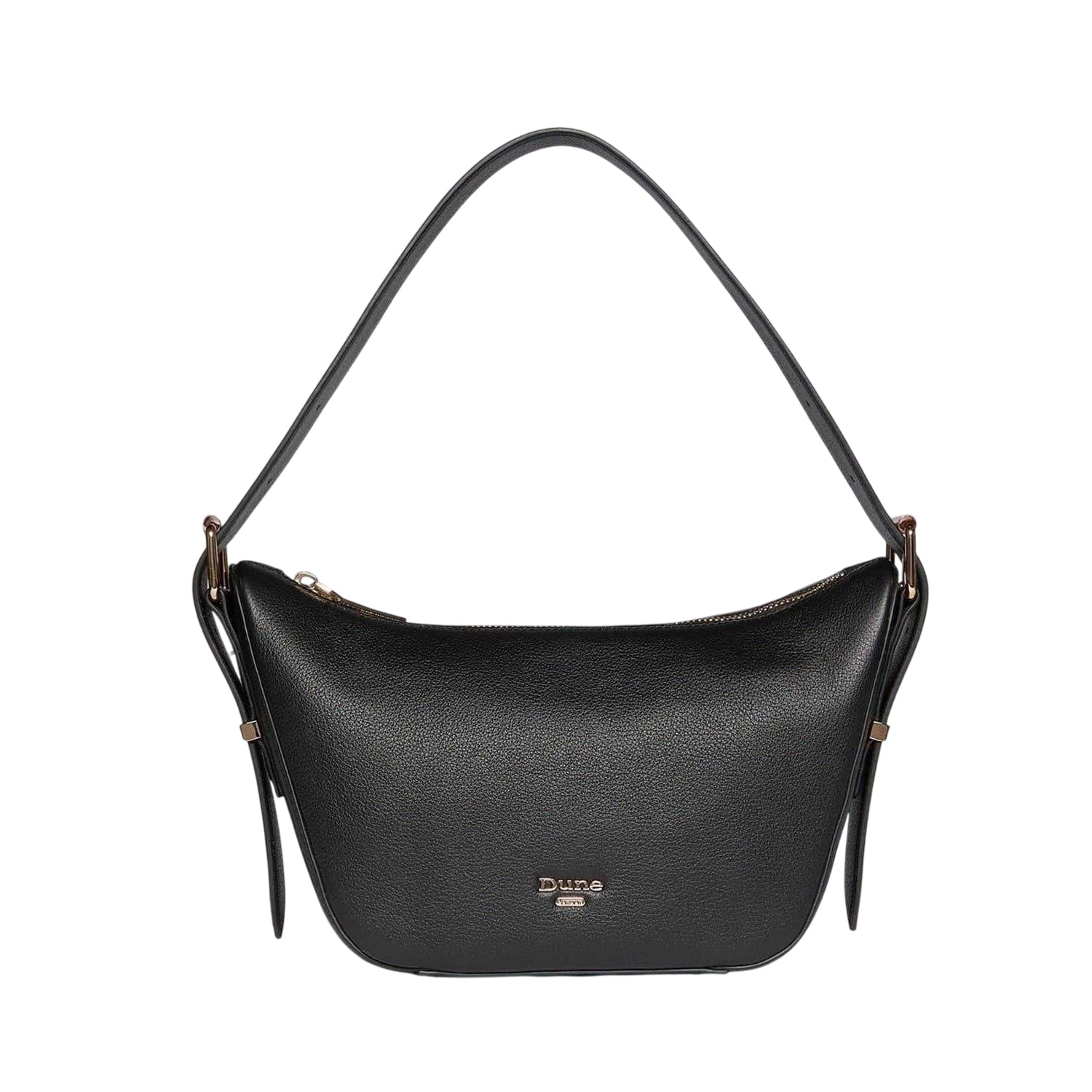 Black - Front - Dune London Delicately Leather Shoulder Bag