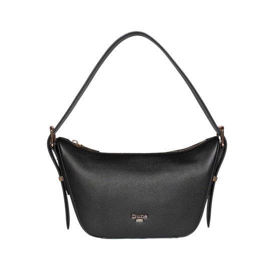 Black - Front - Dune London Delicately Leather Shoulder Bag