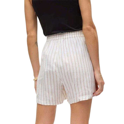 Snow White - Back - Vero Moda Womens-Ladies Linn Woven Striped Shorts