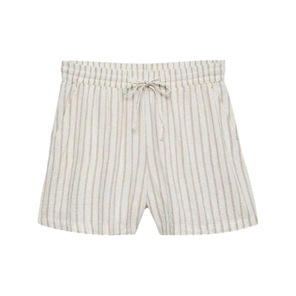 Snow White - Front - Vero Moda Womens-Ladies Linn Woven Striped Shorts