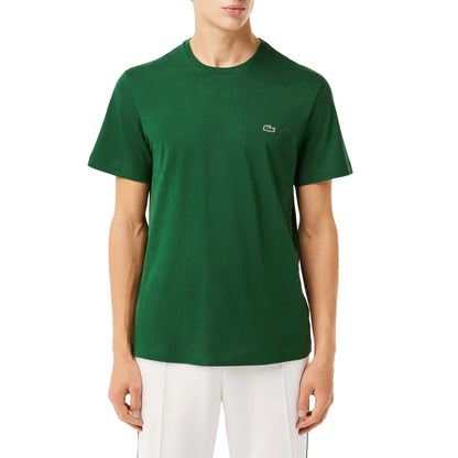 Green - Front - Lacoste Mens Pima Cotton Jersey Crew Neck T-Shirt