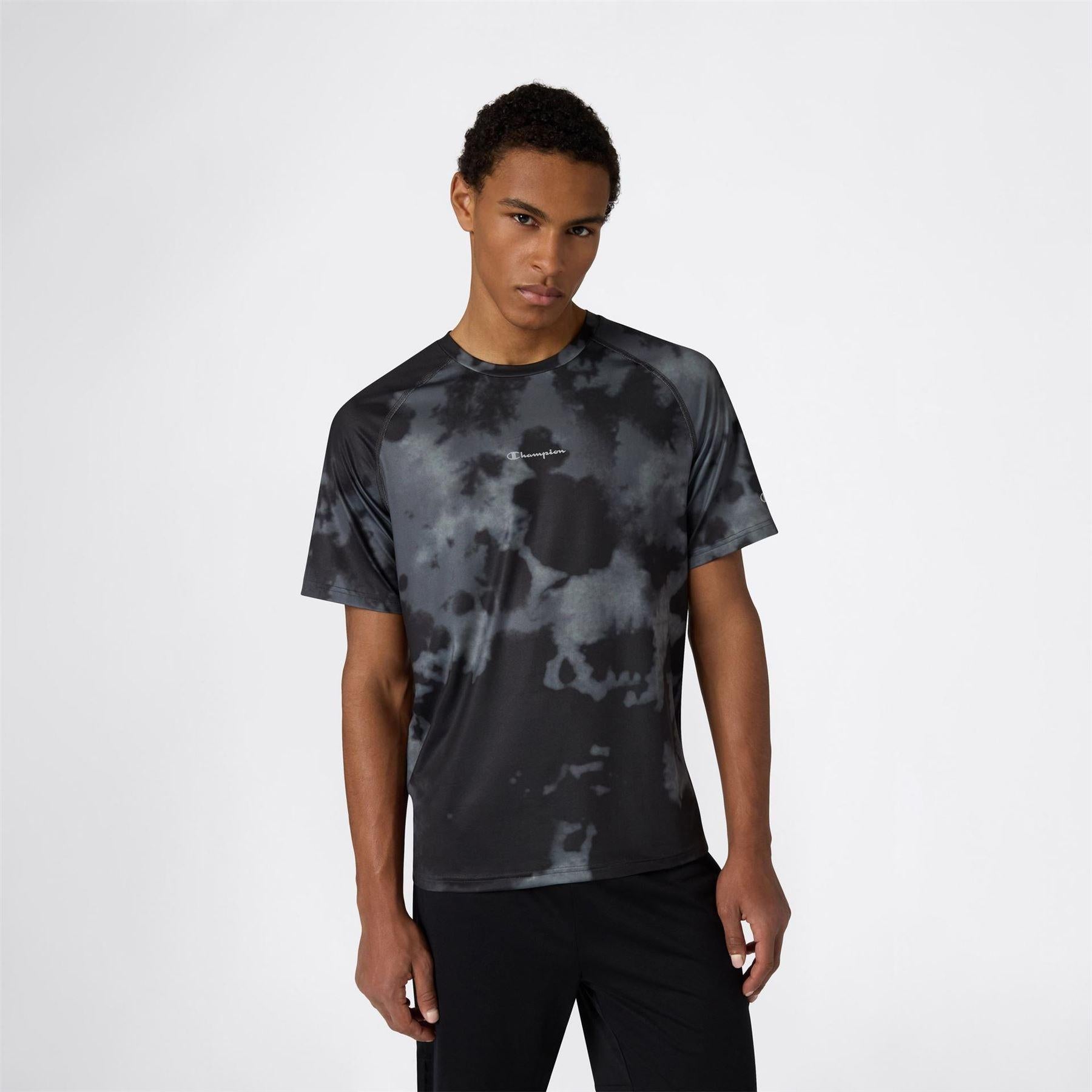 Black - Side - Champion Mens Tie Dye Performance T-Shirt