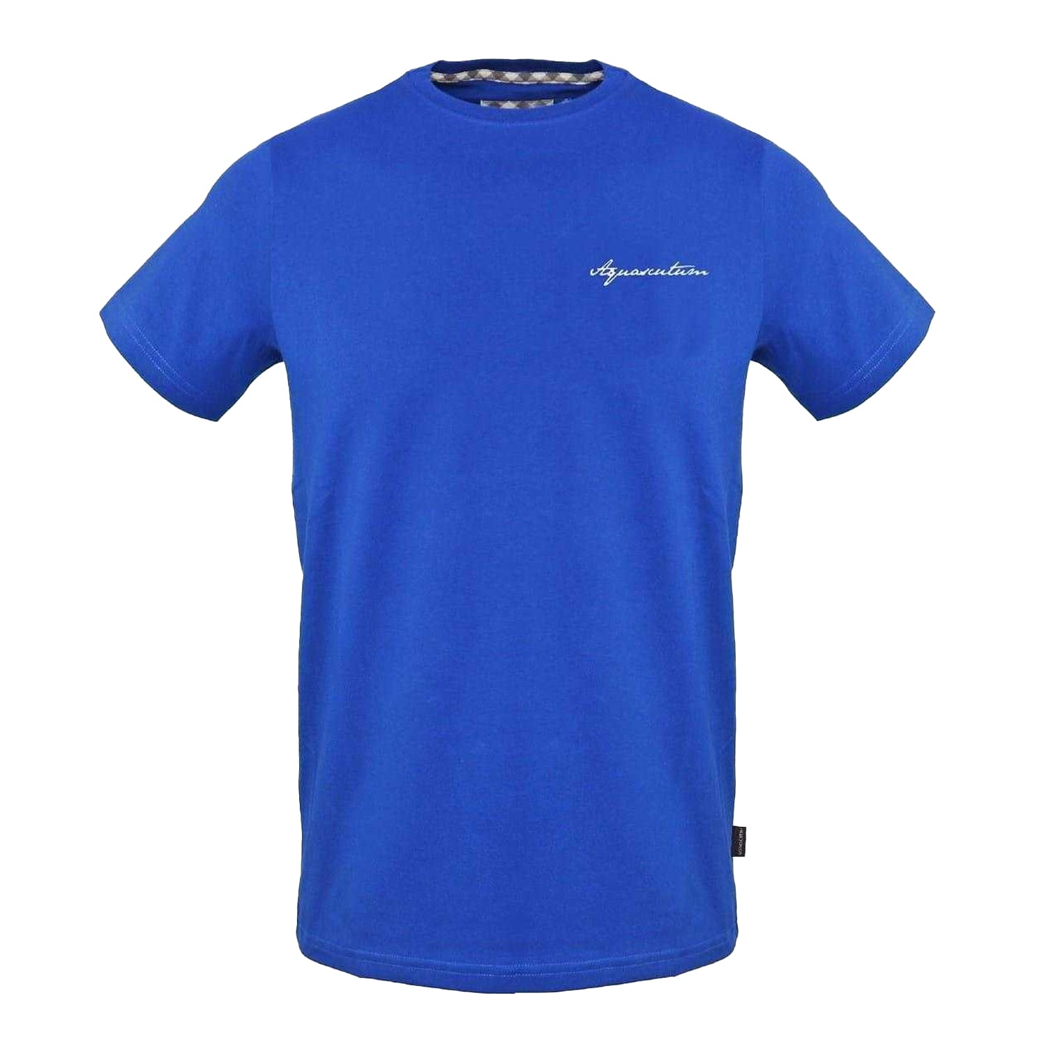 Sky - Front - Aquascutum Mens Signature Embroidered T-Shirt