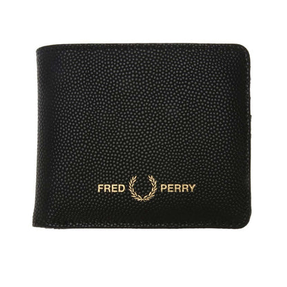 Black - Front - Fred Perry Mens Scotch Grain Leather Wallet