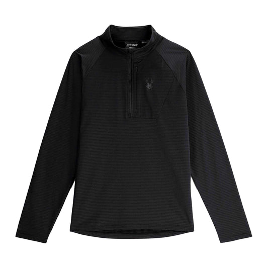 Black - Front - Spyder Mens Grid Fleece Top