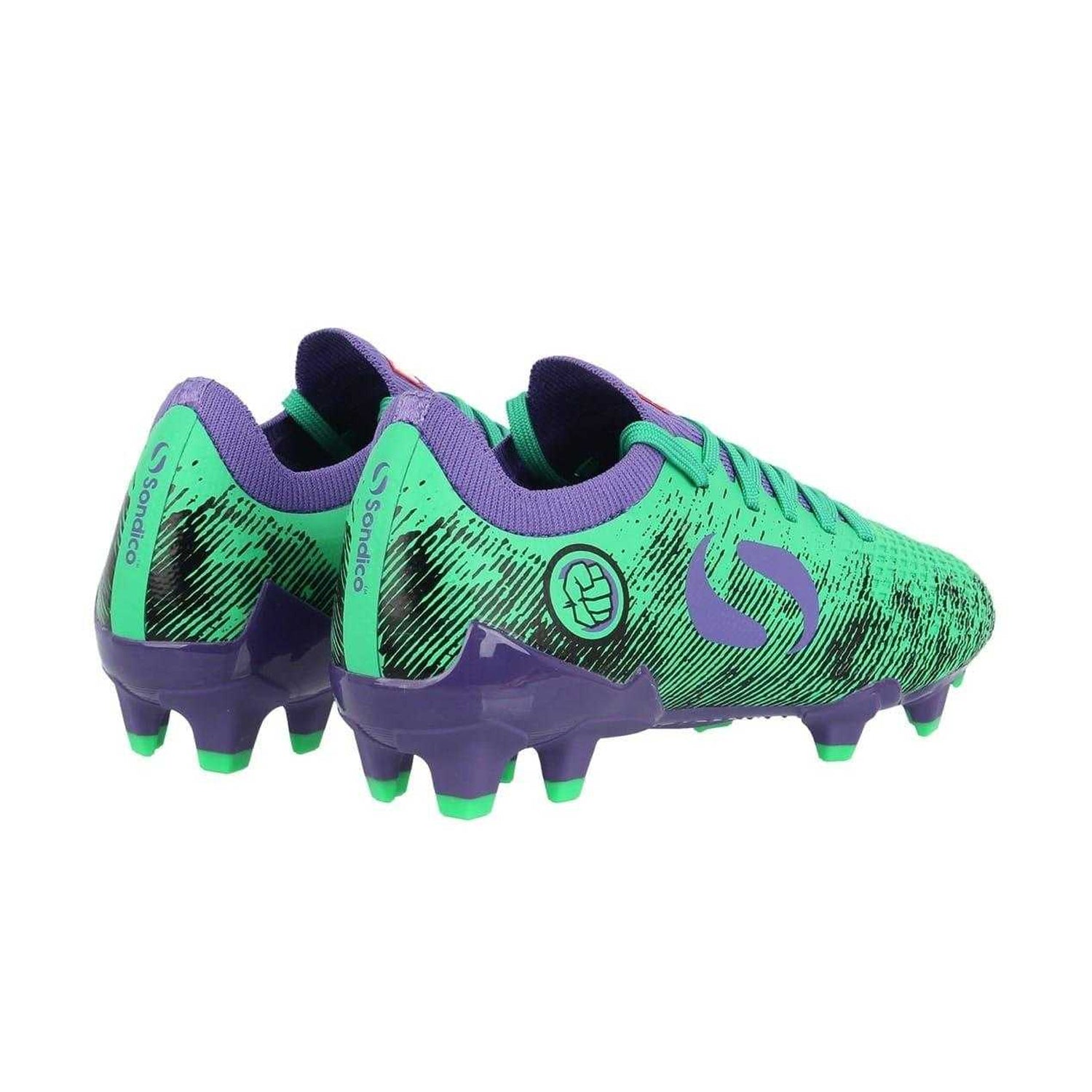 Green-Purple - Back - Sondico Childrens-Kids Sondico Blaze Hulk Football Boots