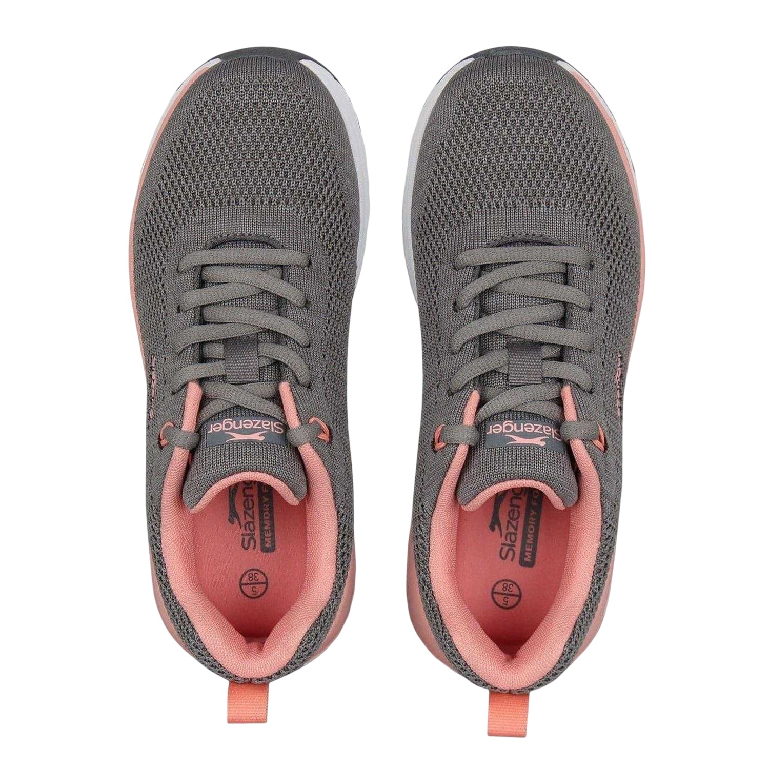 Grey-Pink - Pack Shot - Slazenger Womens-Ladies Jenson Trainers