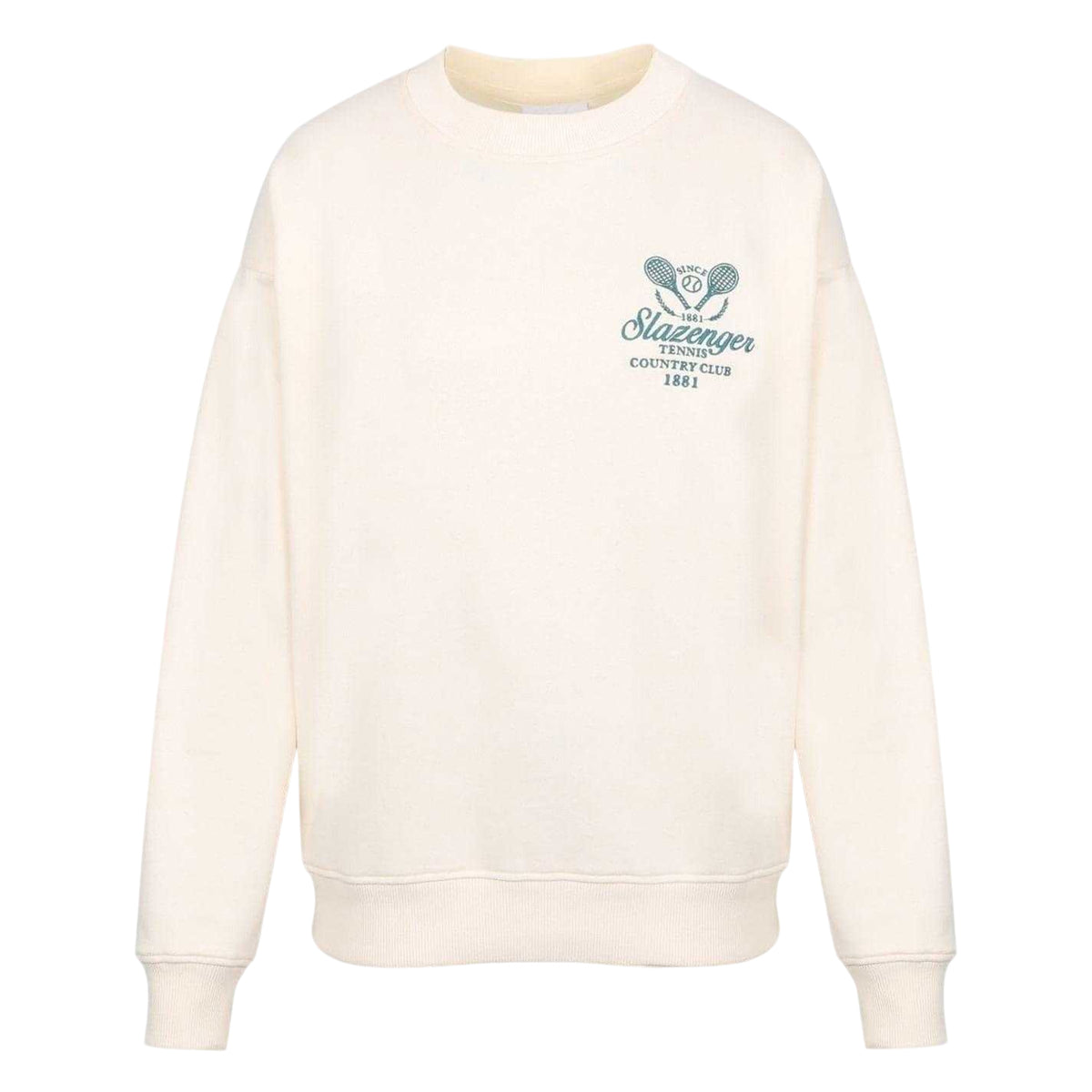 White - Front - Slazenger Mens Embroidered Logo Sweatshirt