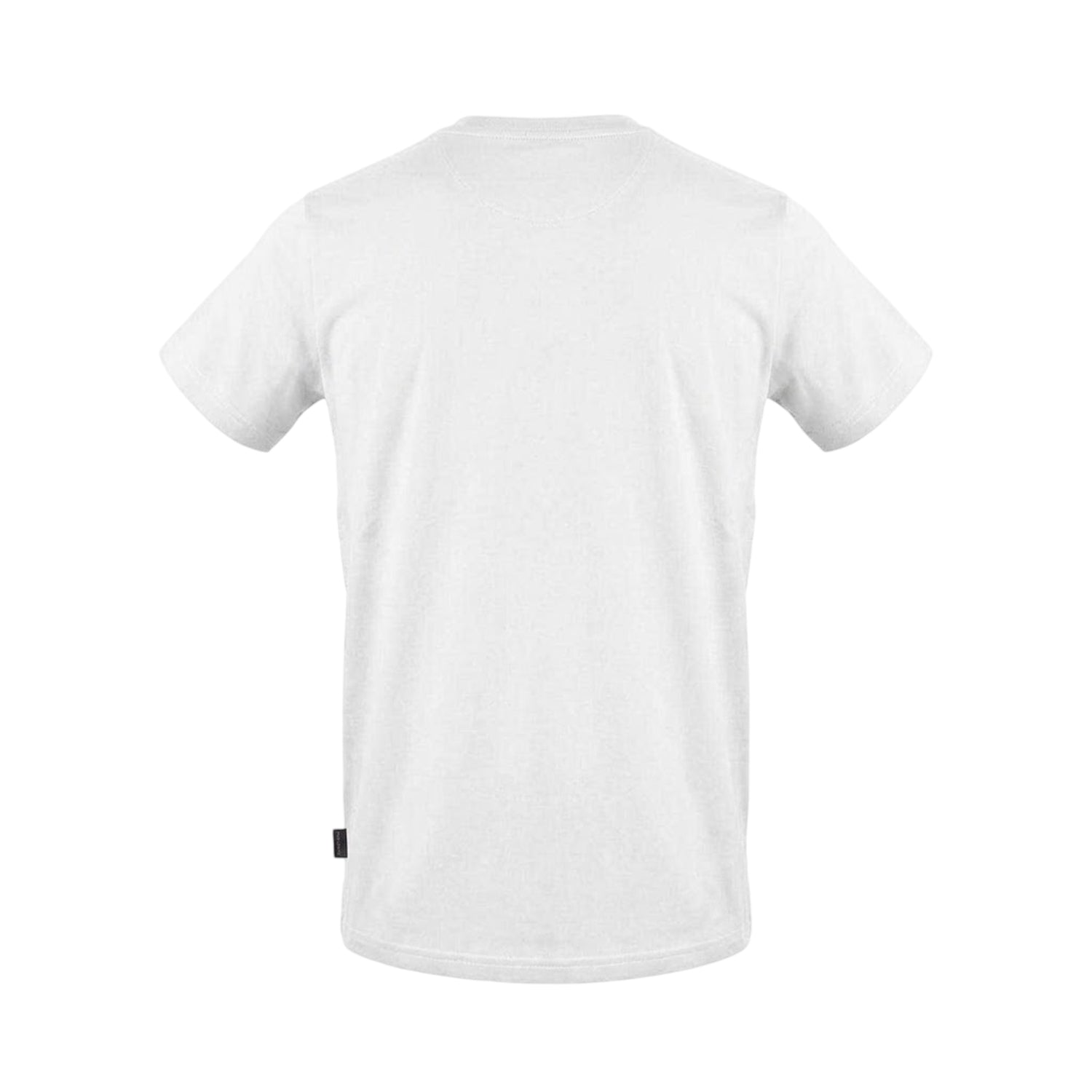 White - Back - Aquascutum Mens Logo Ribbed Collar T-Shirt