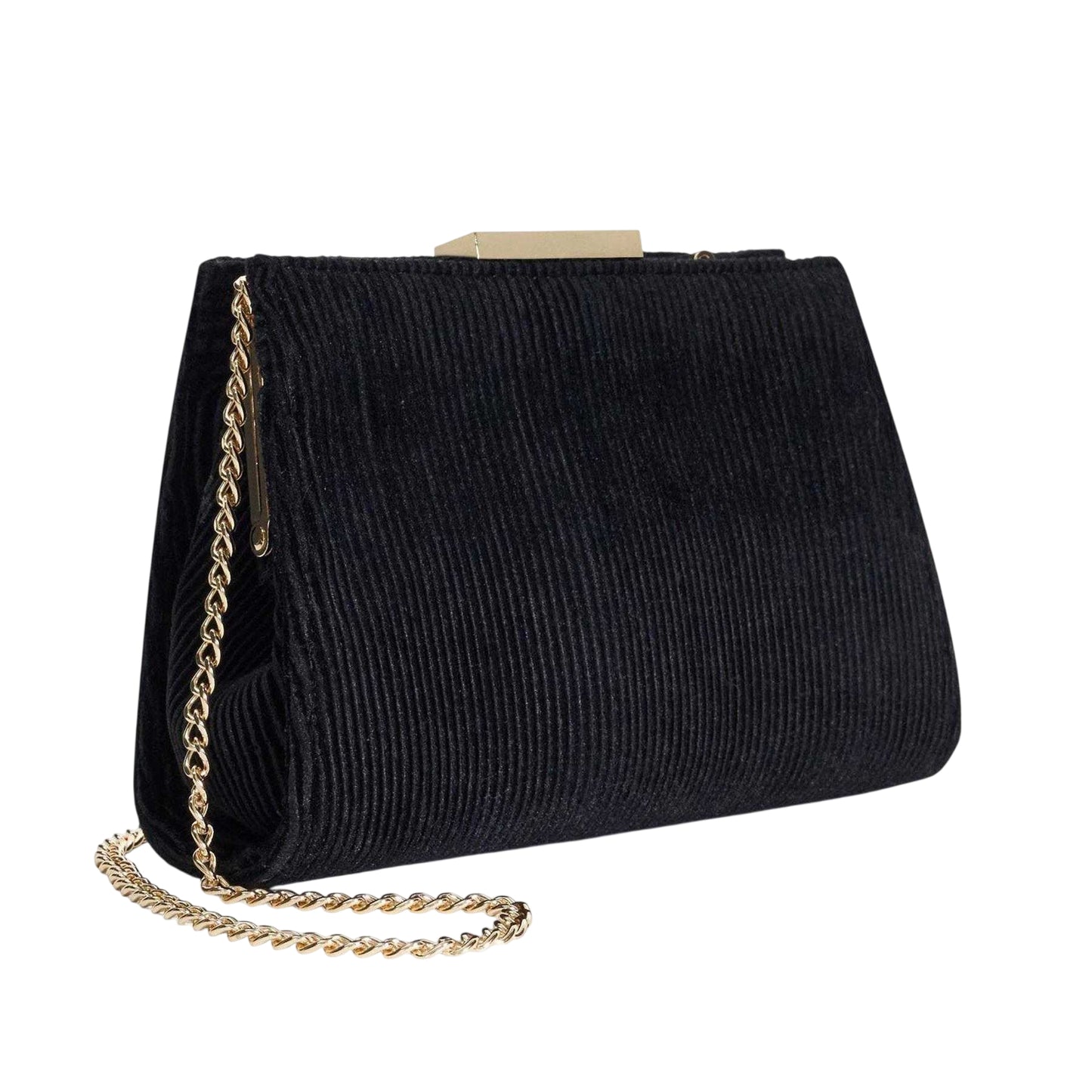 Black - Side - Dune London Eclipso Textured Clutch Bag