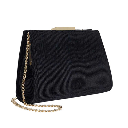 Black - Side - Dune London Eclipso Textured Clutch Bag
