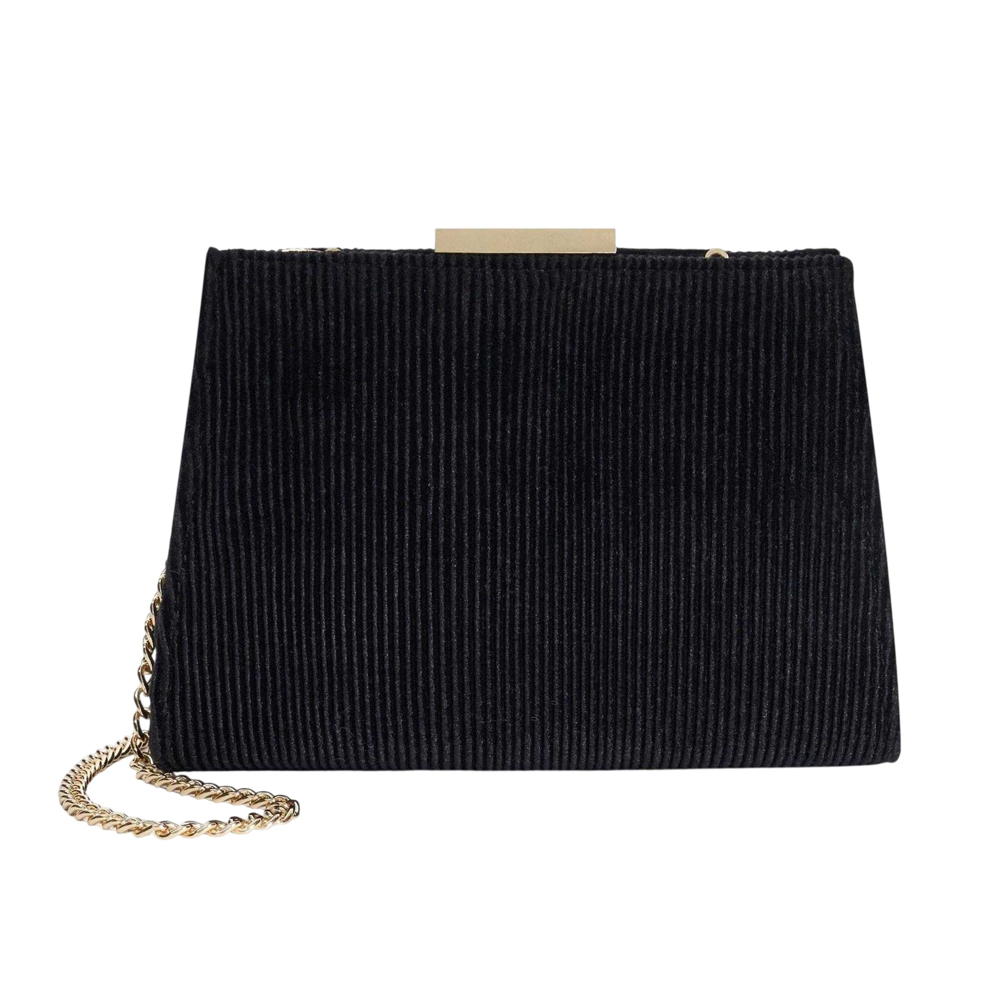 Black - Front - Dune London Eclipso Textured Clutch Bag